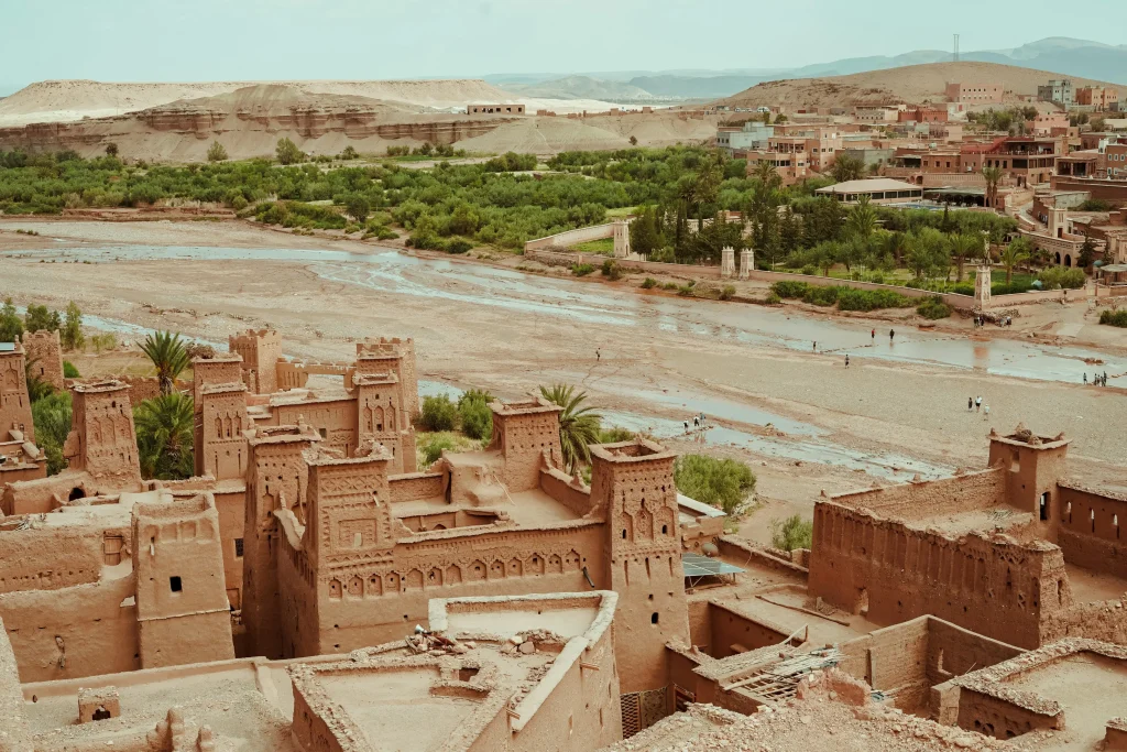 Ait Ben Haddou UNESCO site day trip from Marrakech showing ancient kasbahs